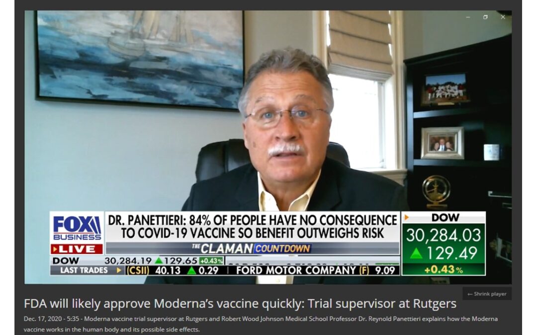 FDA will likely approve Moderna’s vaccine quickly: Trial supervisor at Rutgers